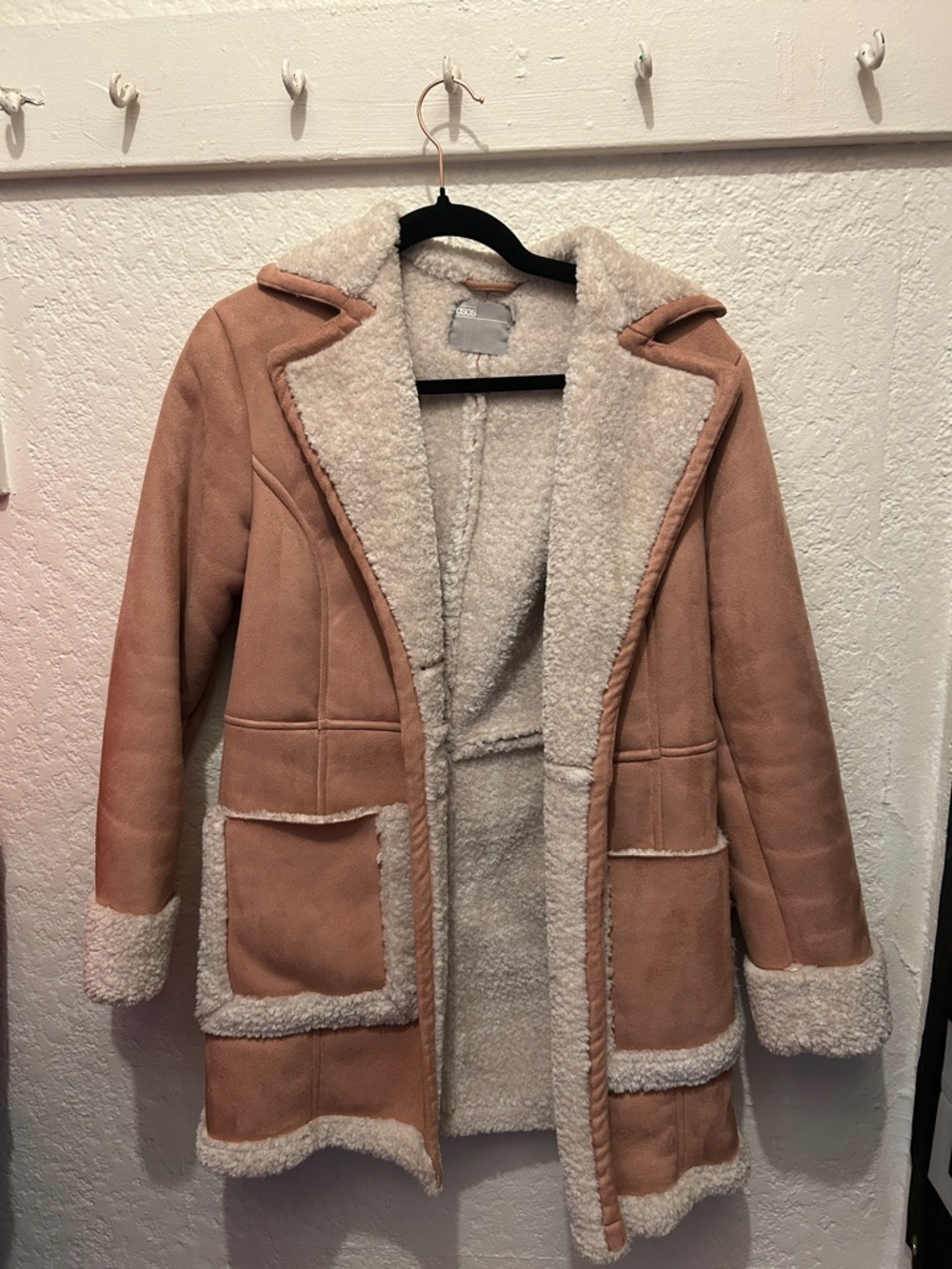 ASOS Women's Cream and Tan Teddy Jacket
